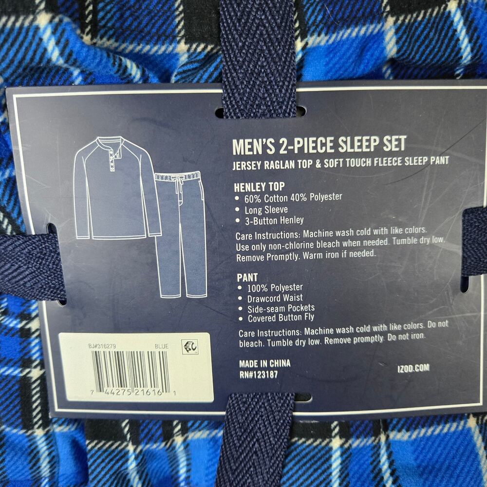 Izod 2 piece sleep wear pajama set mens large 0633 - Picture 4 of 10